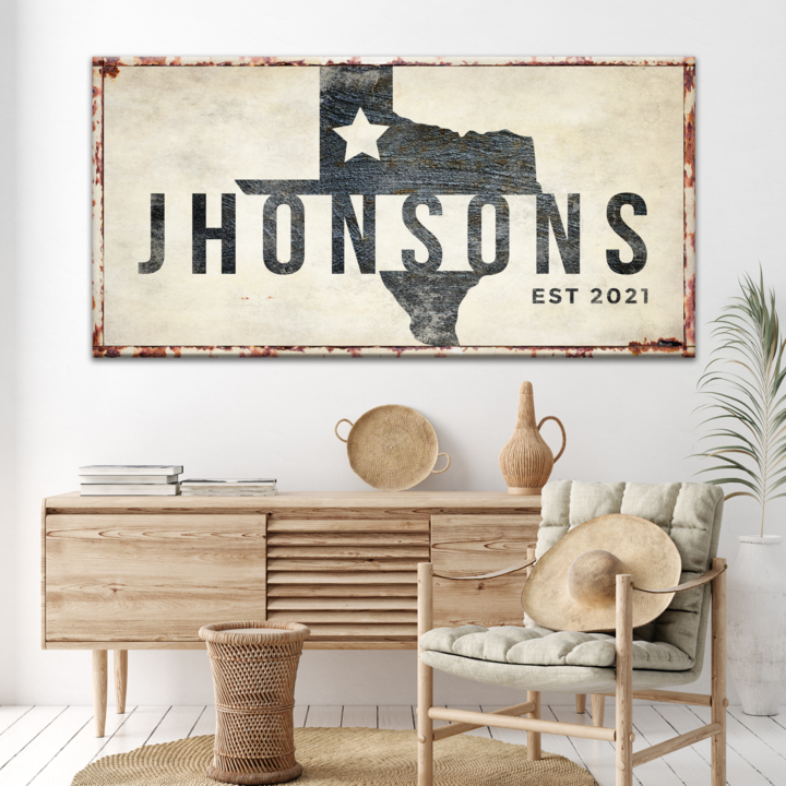 Texas Name Sign Style 3 - Image by Tailored Canvases