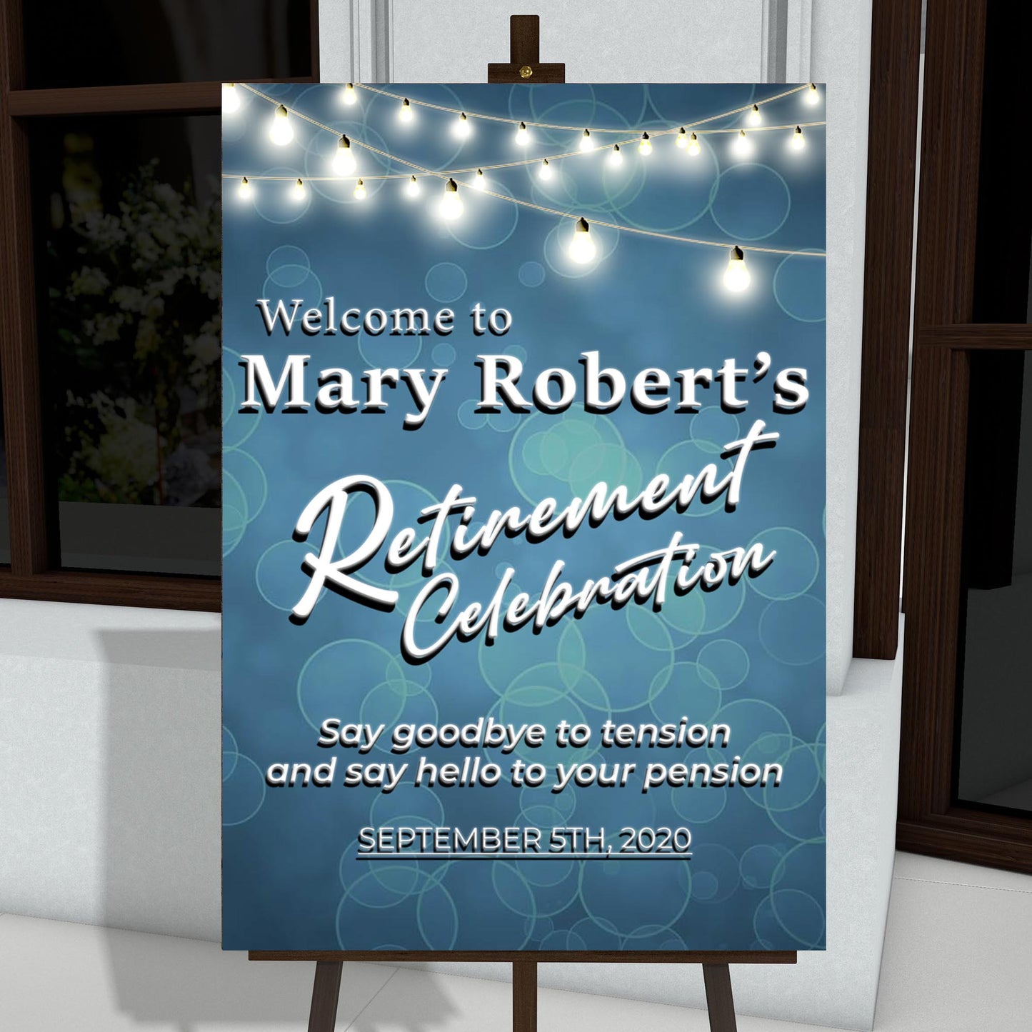 Retirement Celebration Welcome Sign Style 2 - Image by Tailored Canvases