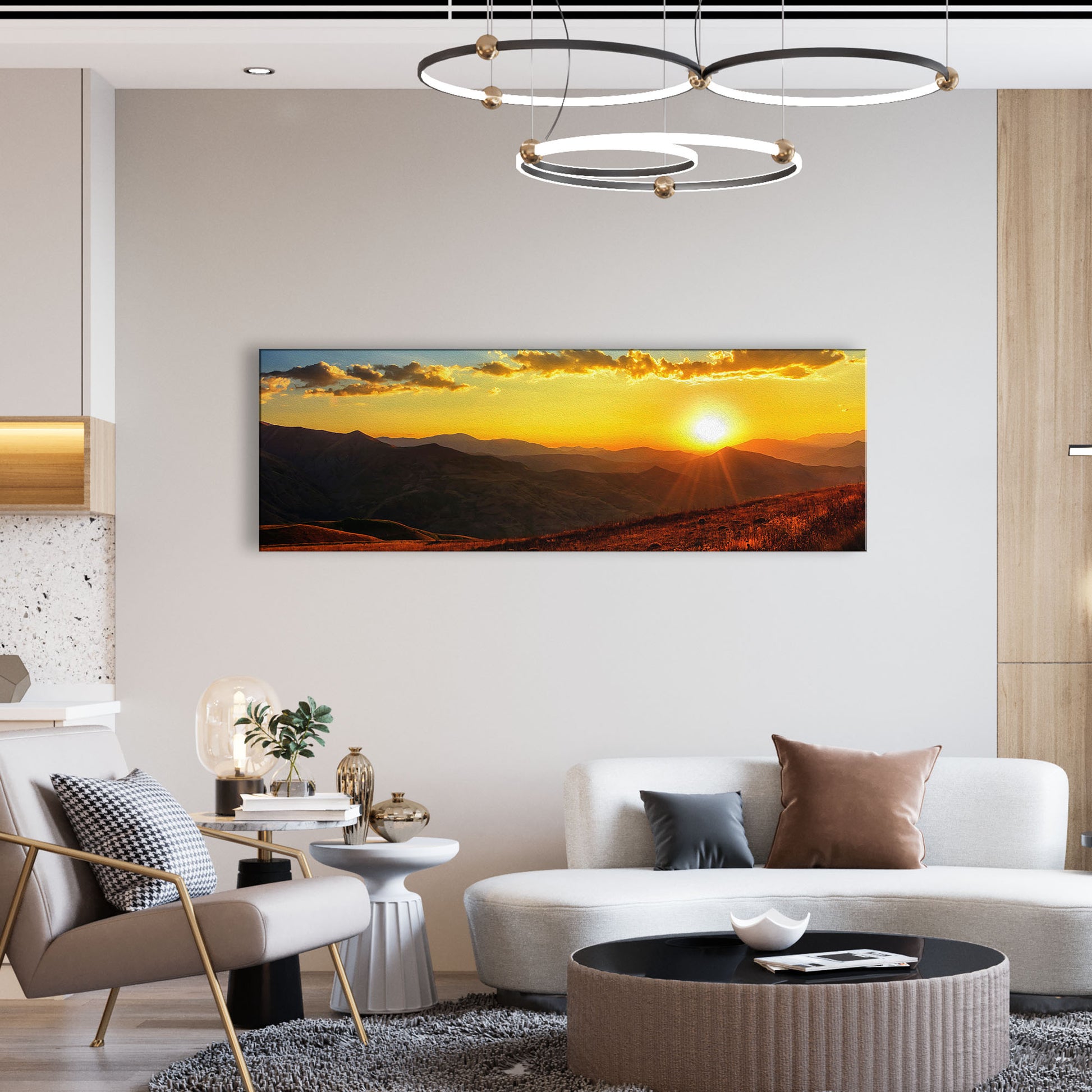 Sunrise And Mountains Canvas Wall Art - Image by Tailored Canvases