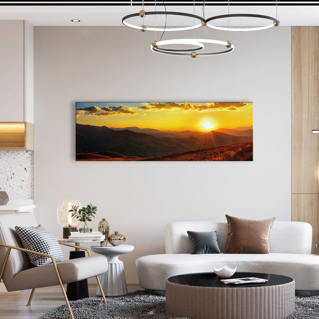 Sunrise And Mountains Canvas Wall Art by Tailored Canvases