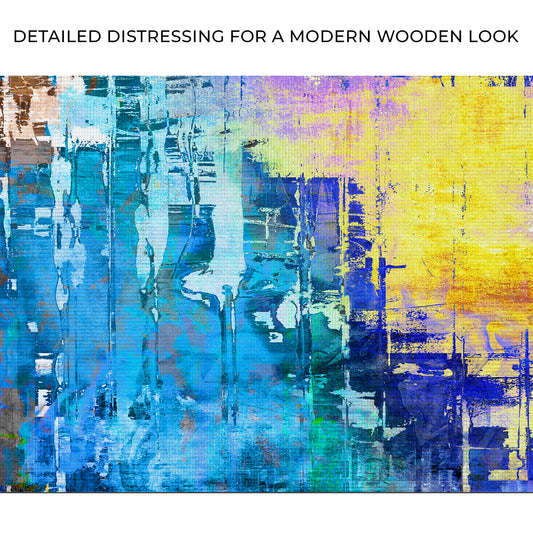 Blue Gold Abstract Painting Canvas Wall Art Zoom  - Image by Tailored Canvases