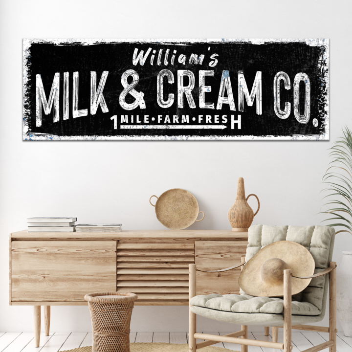 Milk and Cream Co Sign II Style 3 - Image by Tailored Canvases