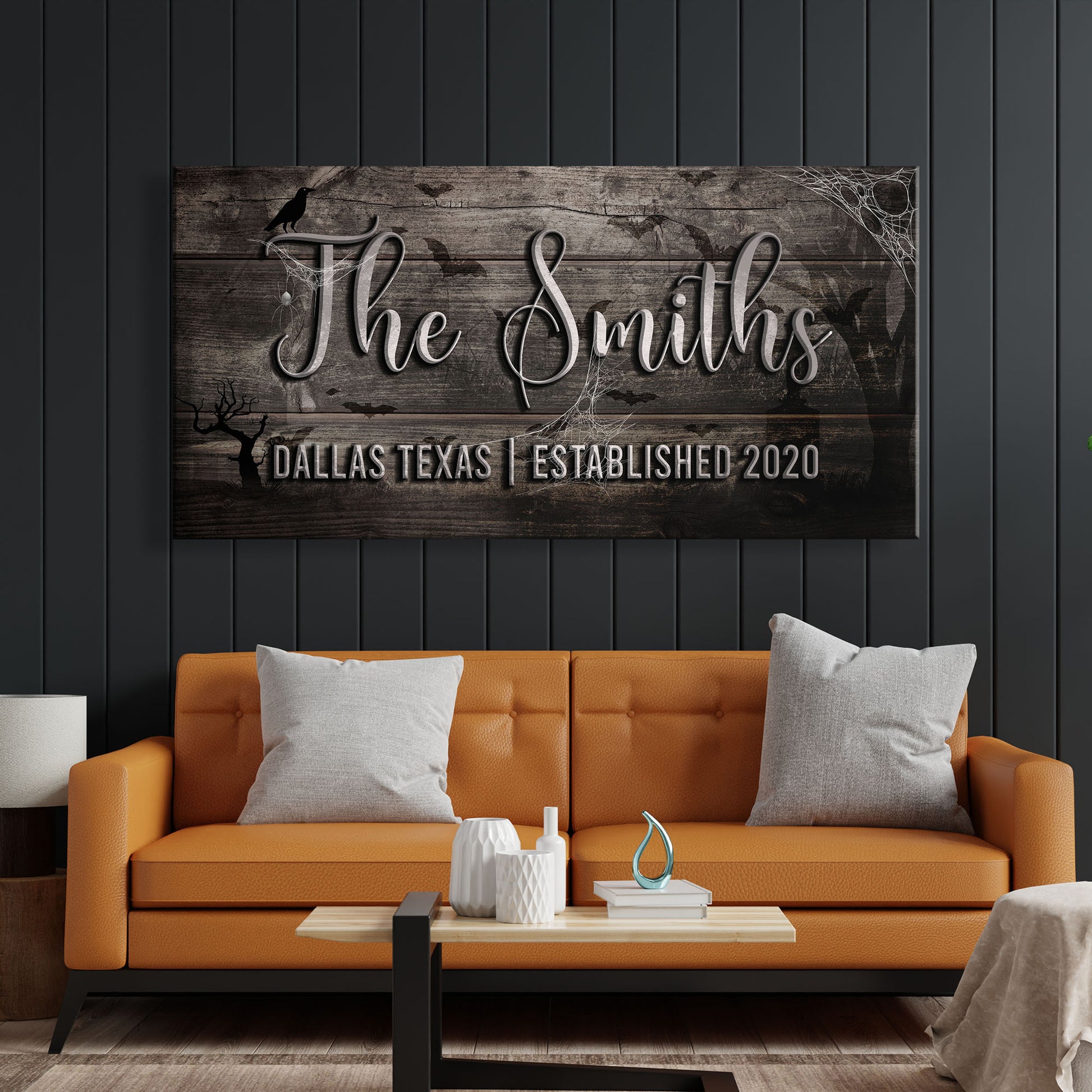 Spooky Family Name Sign Style 3 - Image by Tailored Canvases