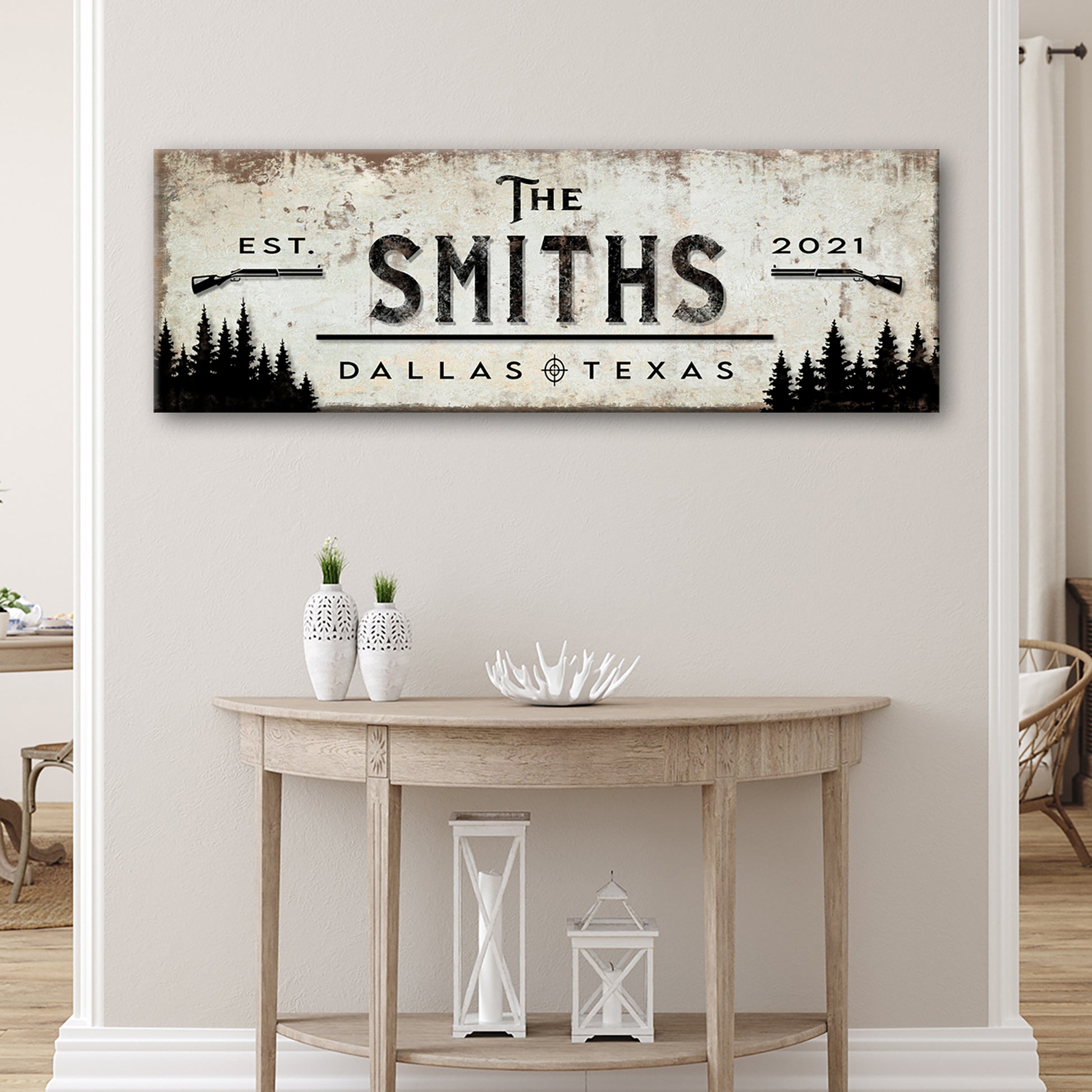 Family Forest Hunting Sign Style 1 - Image by Tailored Canvases