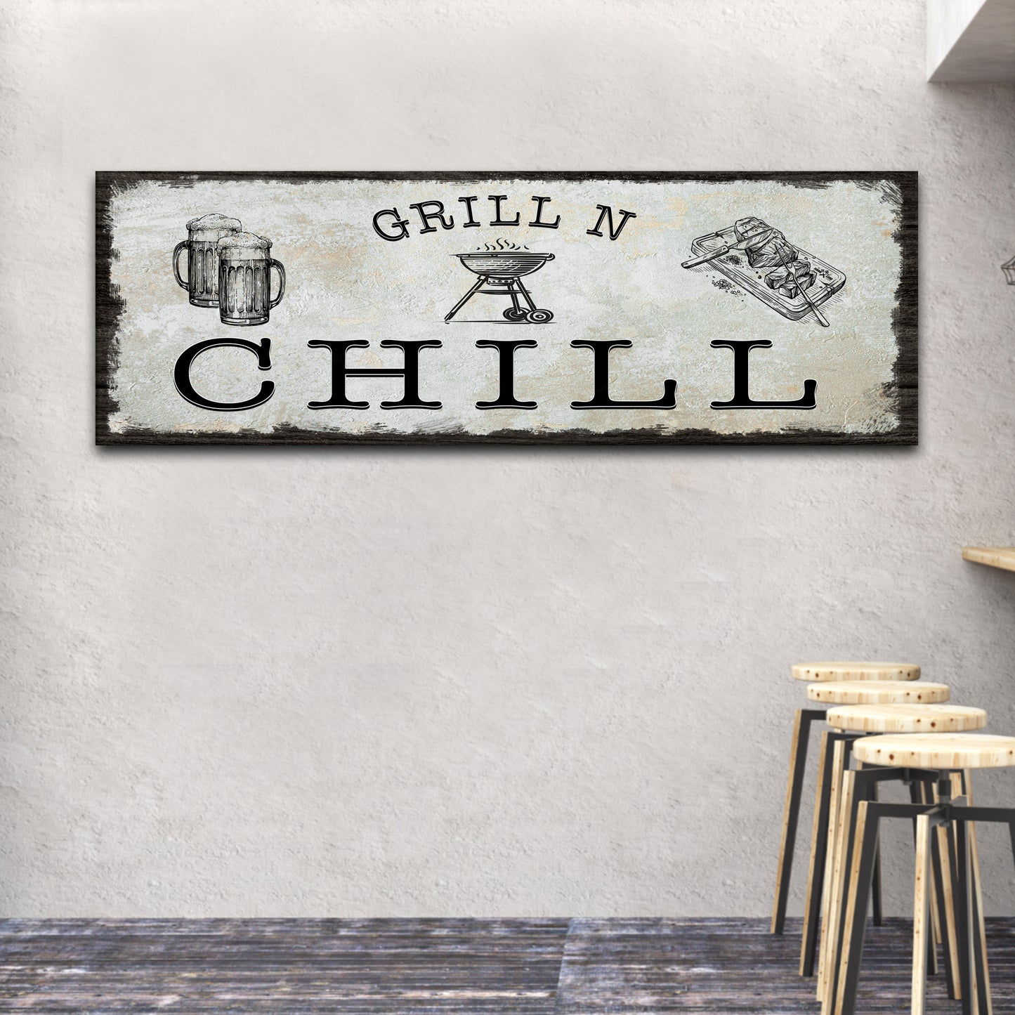 Grill N Chill Sign Style 3 - Image by Tailored Canvases