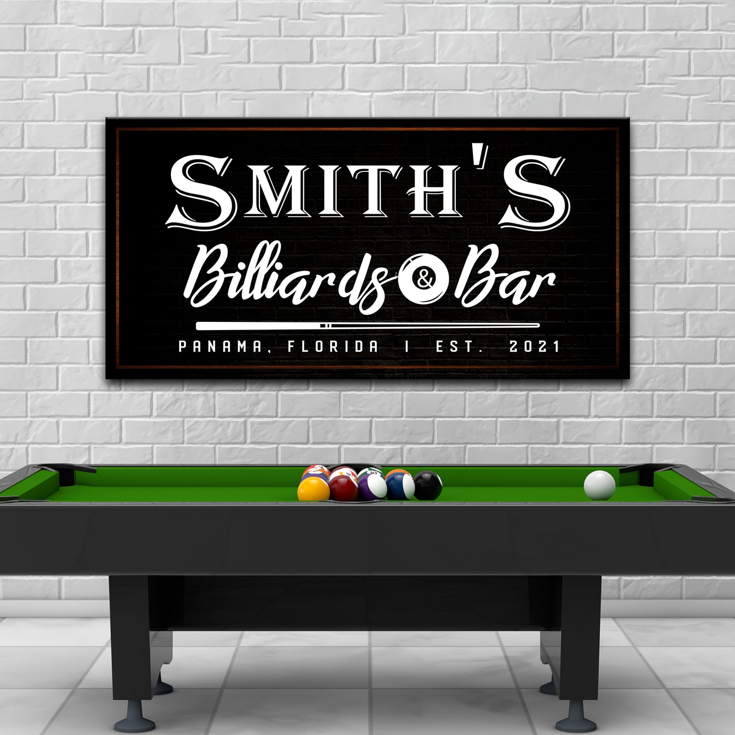 Billiards and Bar Sign Style 3 - Image by Tailored Canvases