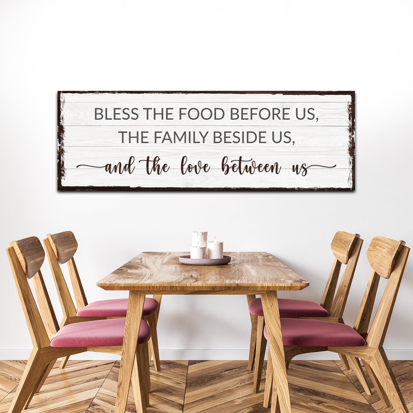 Bless The Food Before Us and the Love Between Us Sign Style 1 - Image by Tailored Canvases