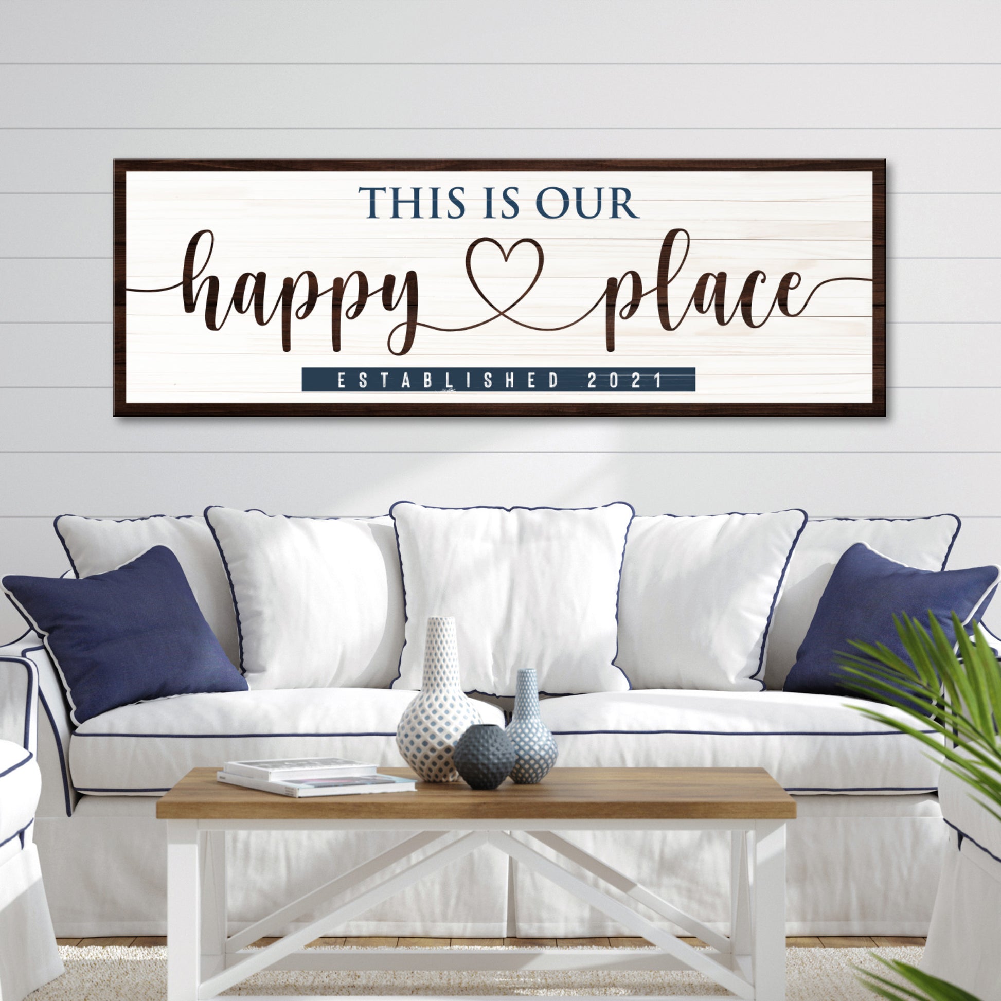 This is Our Happy Place Sign Established 2021 Style 2 - Image by Tailored Canvases