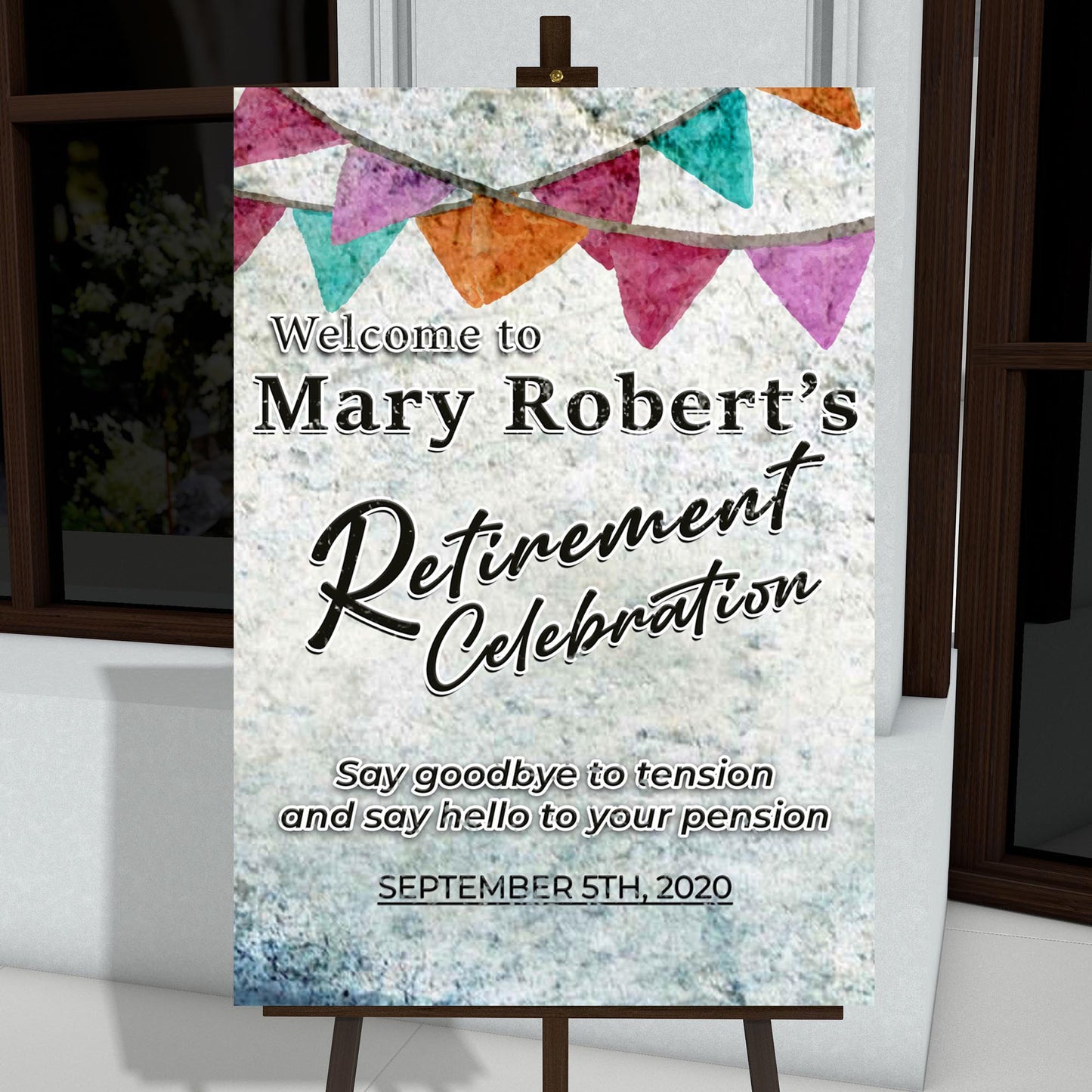 Retirement Celebration Welcome Sign Style 3 - Image by Tailored Canvases
