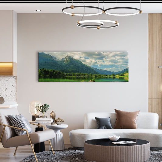 Mountains By The Lake Canvas Wall Art - Image by Tailored Canvases
