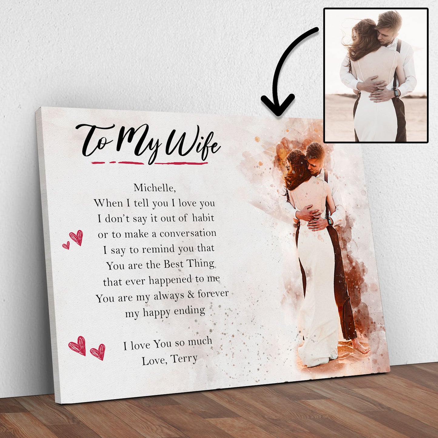 To My Wife  Sign Style 2 - Image by Tailored Canvases