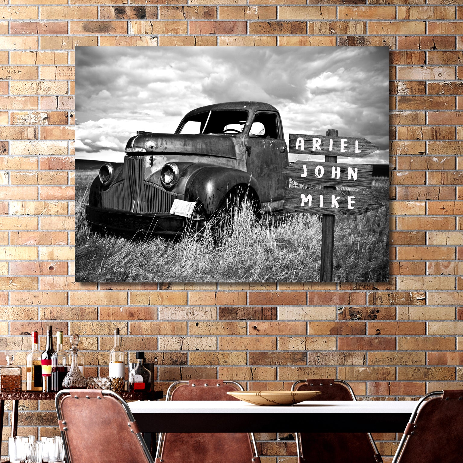 Family Truck Name Sign Style 1 - Image by Tailored Canvases