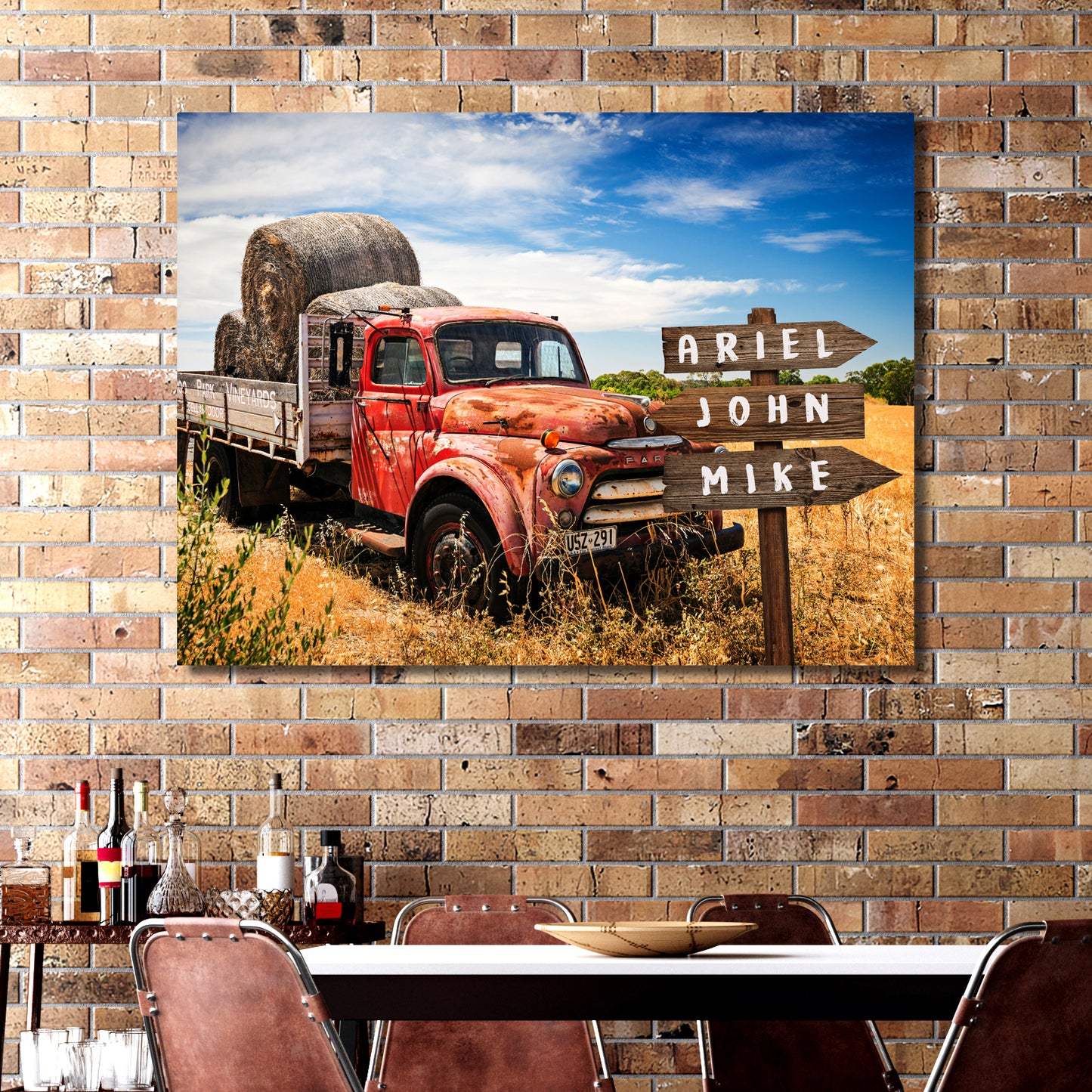 Family Truck Name Sign Style 2 - Image by Tailored Canvases