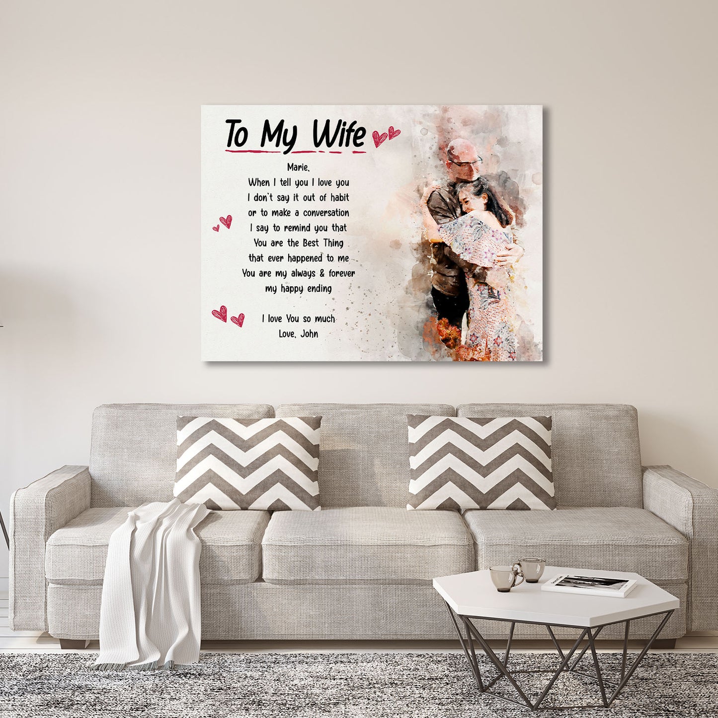 To My Wife  Sign Style 1 - Image by Tailored Canvases