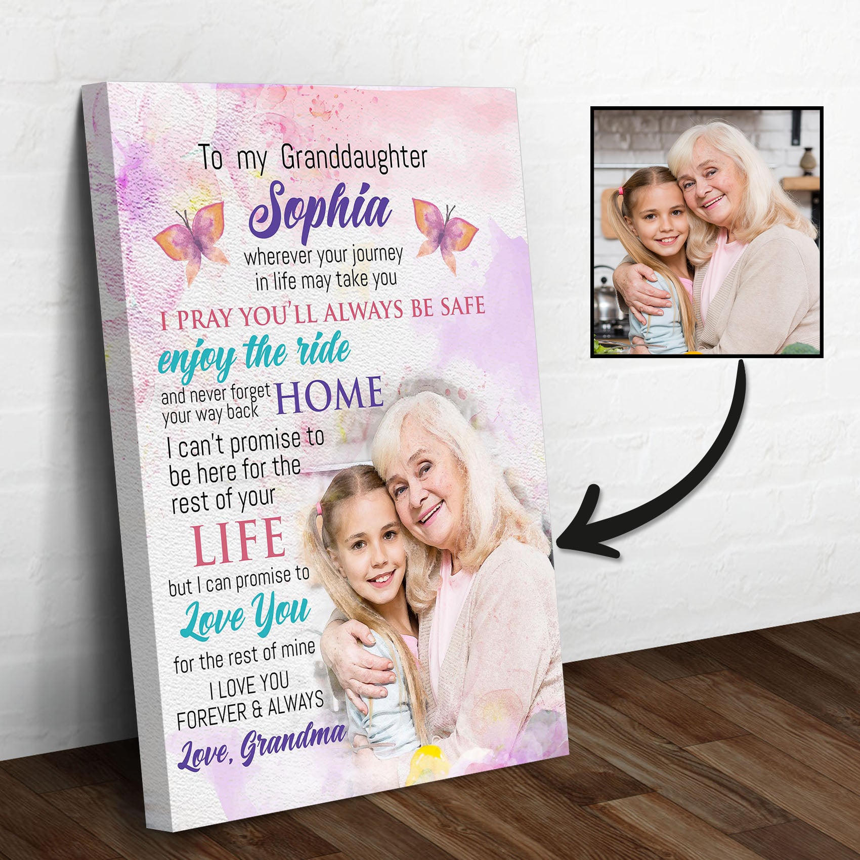 To My Granddaughter Sign - Image by Tailored Canvases