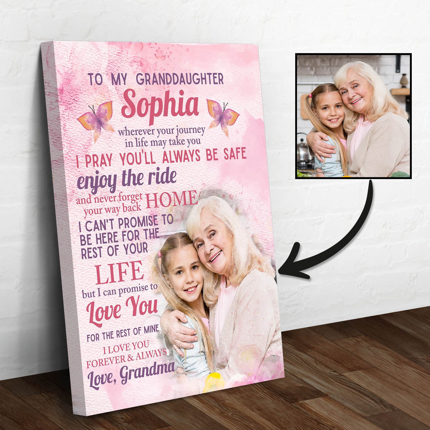 To My Granddaughter Sign Style 1 - Image by Tailored Canvases