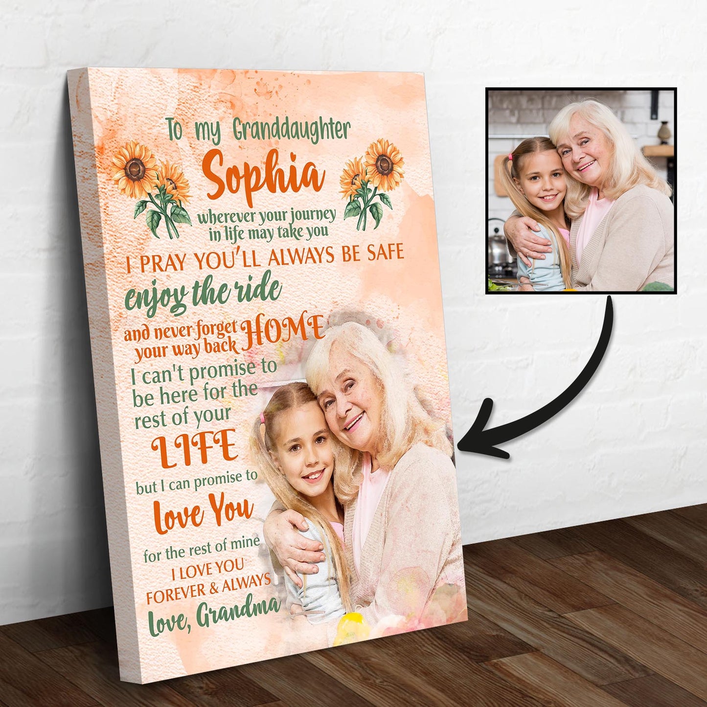 To My Granddaughter Sign Style 2 - Image by Tailored Canvases