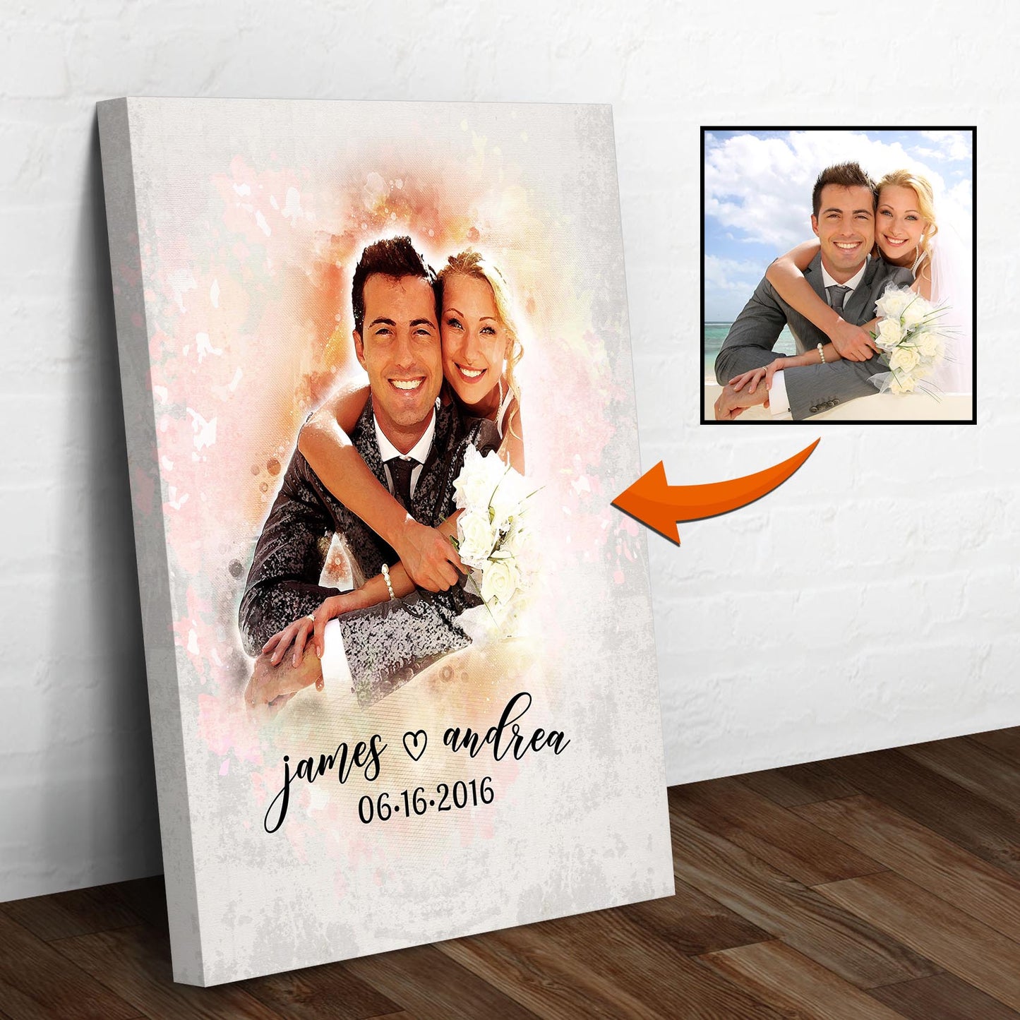 Couple Watercolor Sign Style 1 - Image by Tailored Canvases
