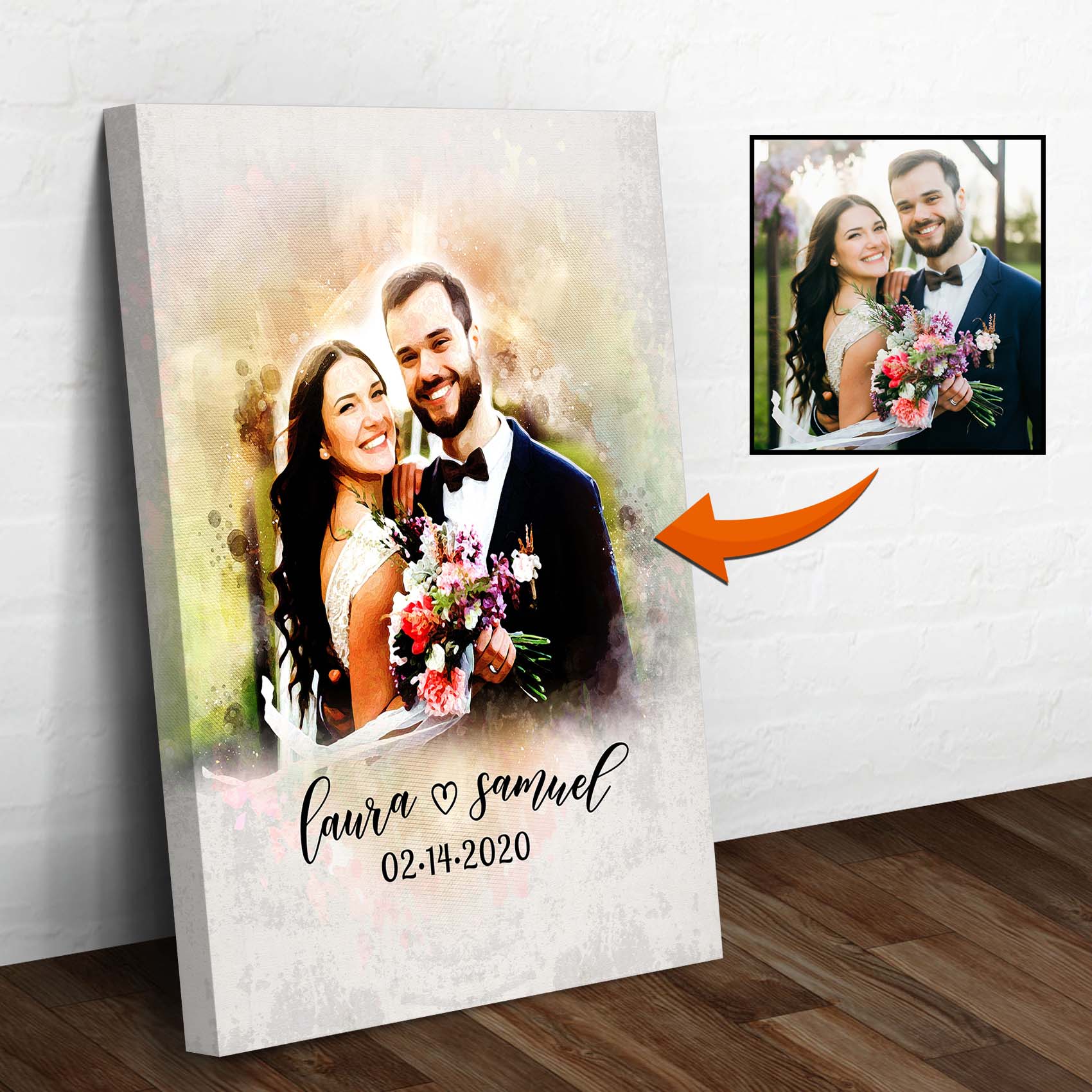 Couple Watercolor Sign - Image by Tailored Canvases