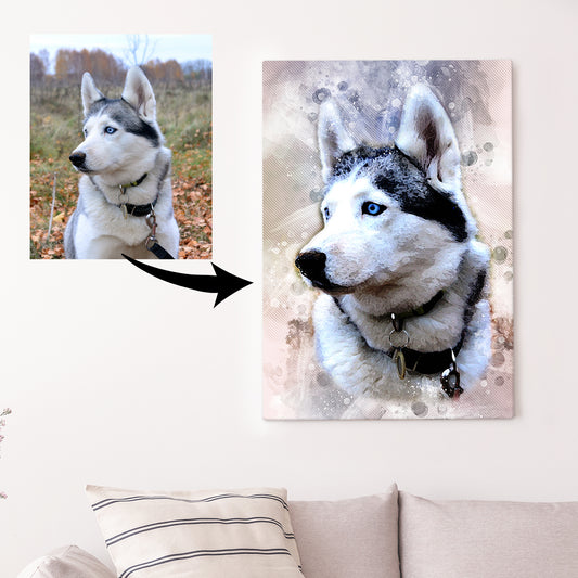 Dog Watercolor Portrait Sign Style 2 - Image by Tailored Canvases