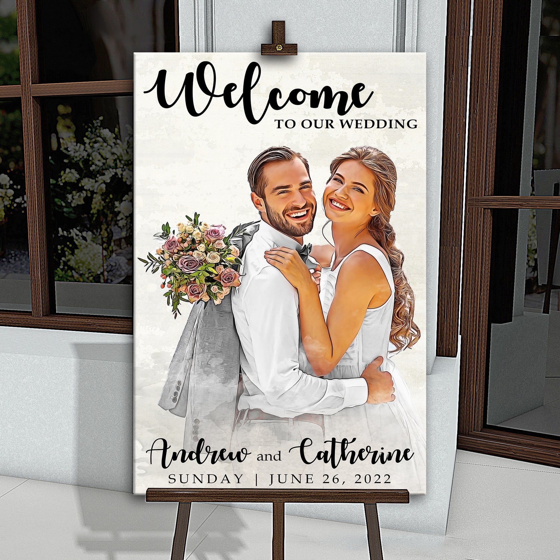 Welcome Wedding Painting Sign Style 1 - Image by Tailored Canvases