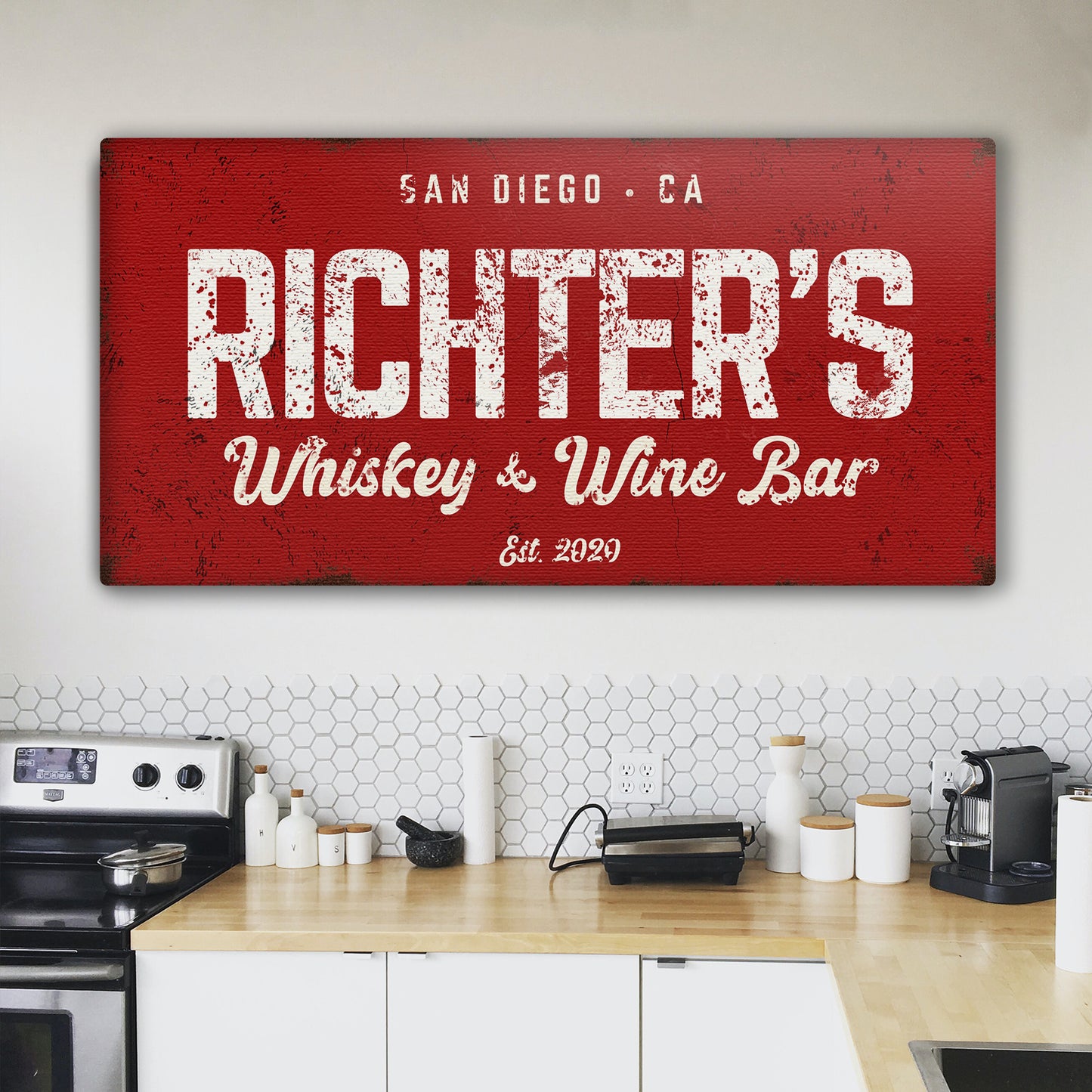 Whiskey and Wine Bar Sign Style 4 - Image by Tailored Canvases