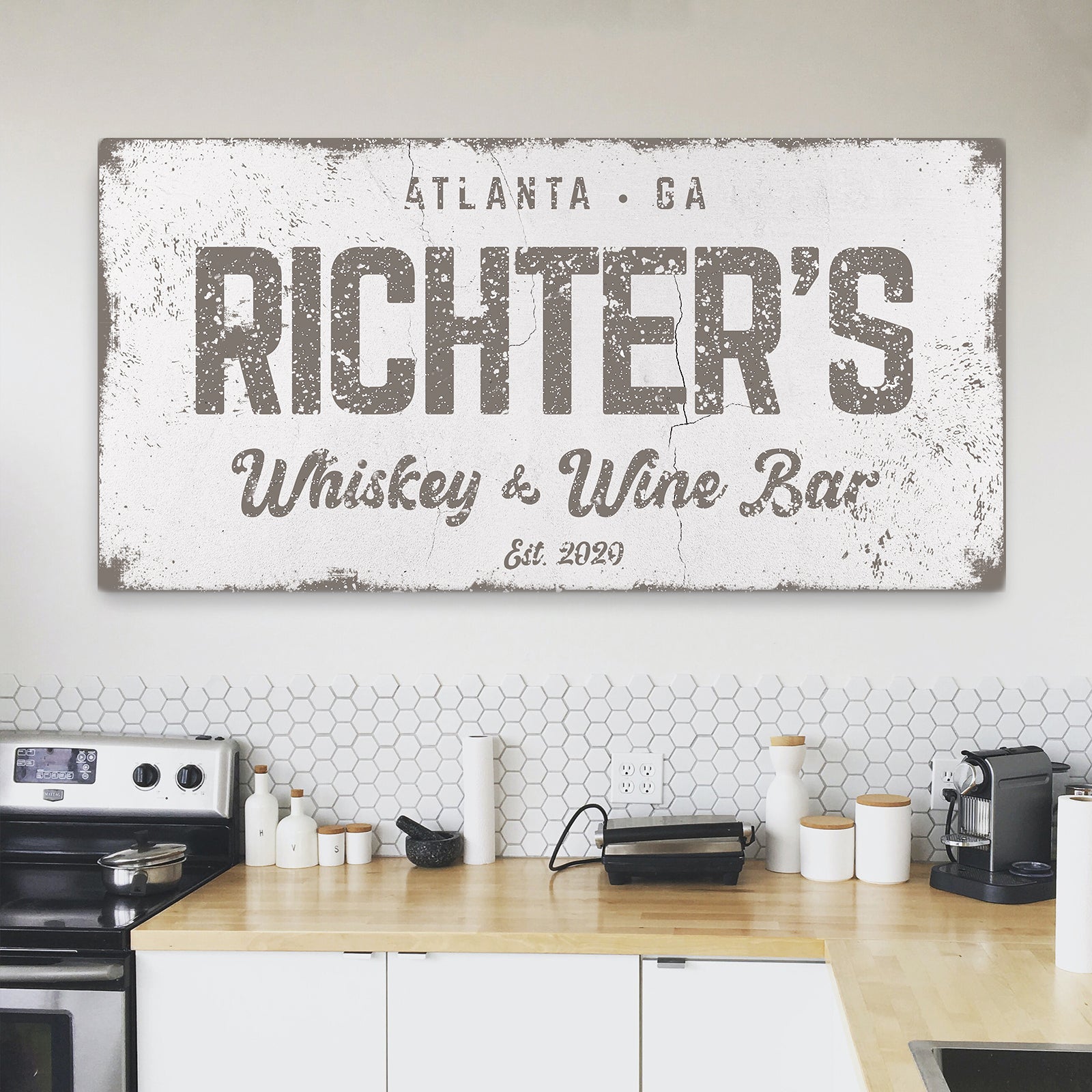 Whiskey and Wine Bar Sign - Image by Tailored Canvases
