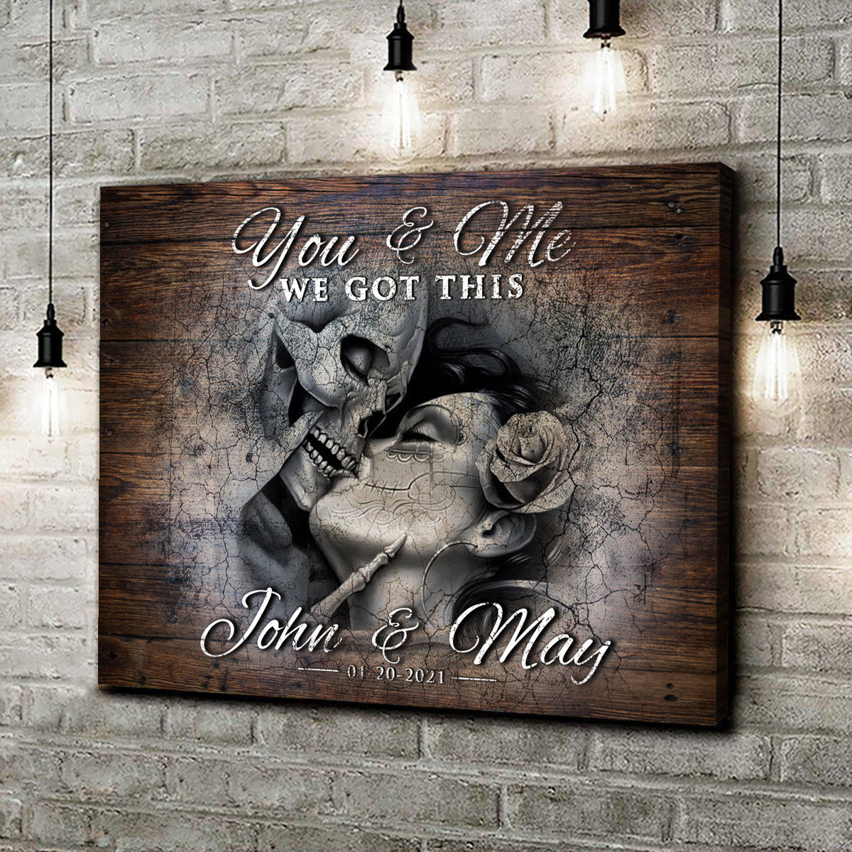 We Got This Skeleton Couple Sign III Style 1 - Image by Tailored Canvases