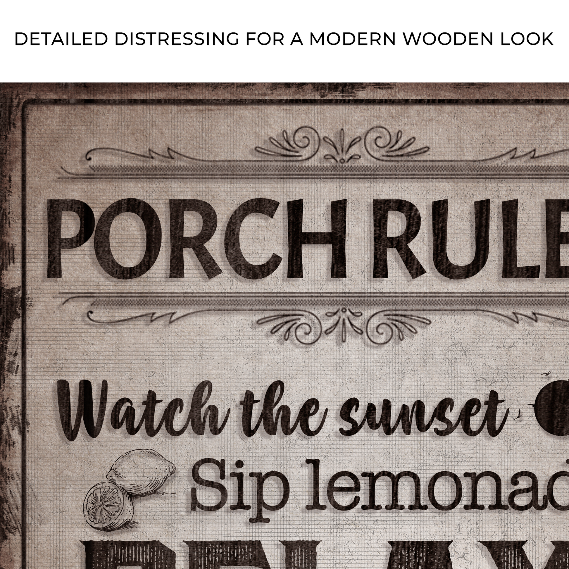 Porch Rules Sign Zoom - Image by Tailored Canvases