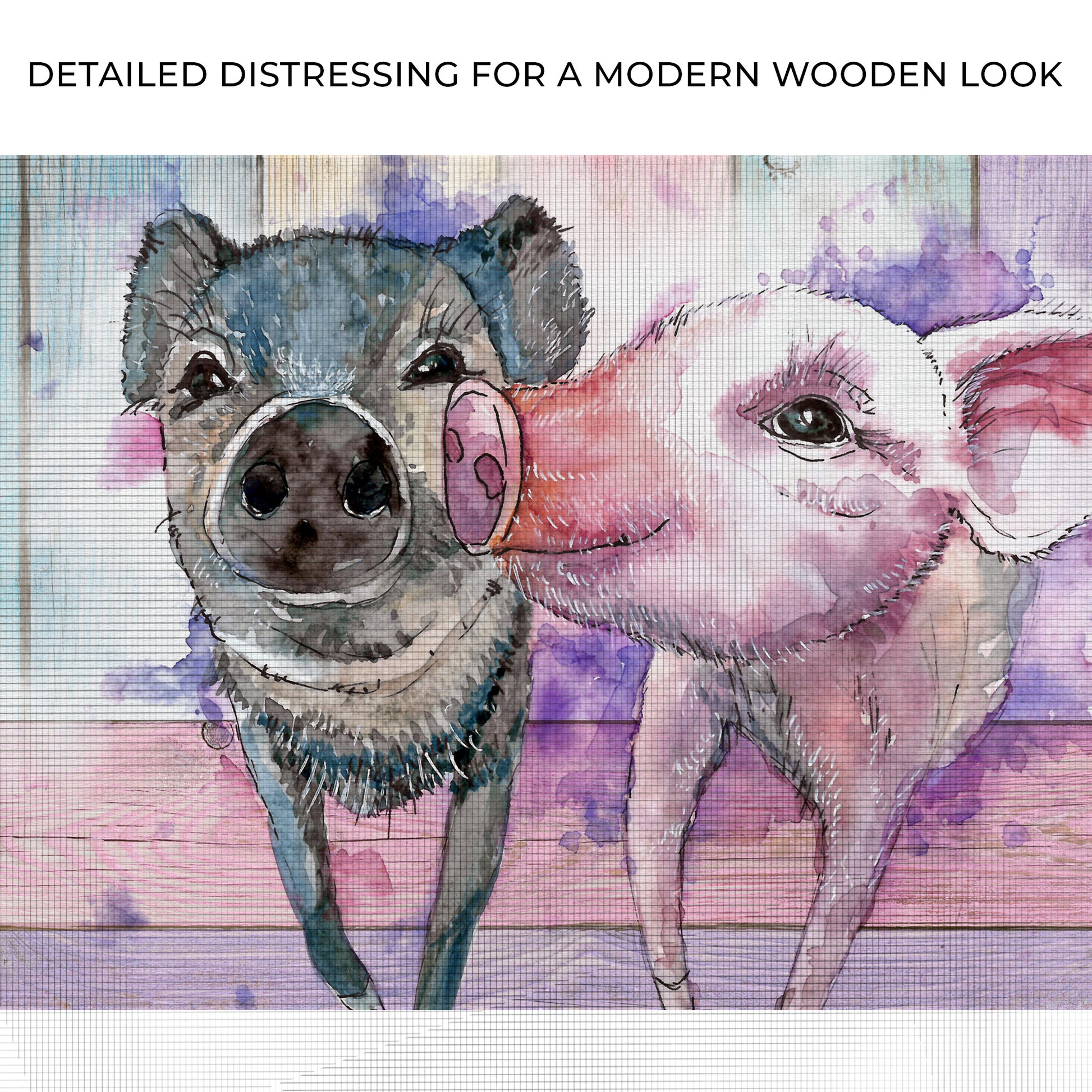 Pastel Funky Pigs Canvas Wall Art Zoom - Image by Tailored Canvases