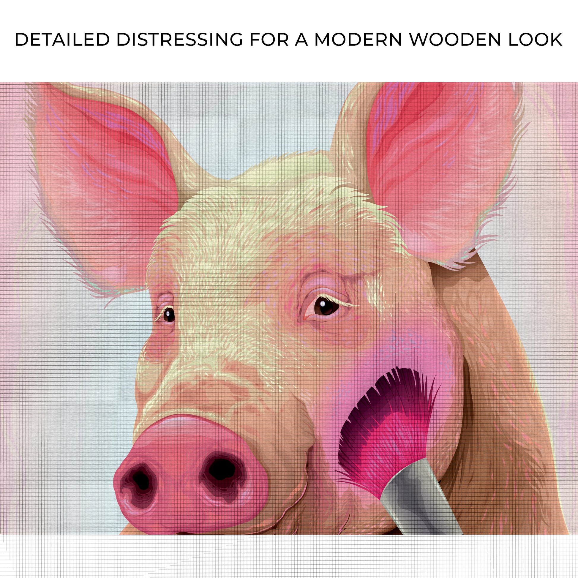 Pink Blushed Pig Canvas Wall Art Zoom - Image by Tailored Canvases