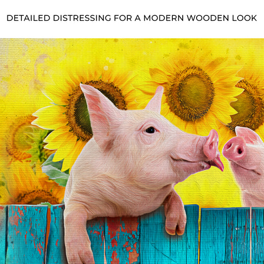 Sunflower Pigs Canvas Wall Art Zoom - Image by Tailored Canvases