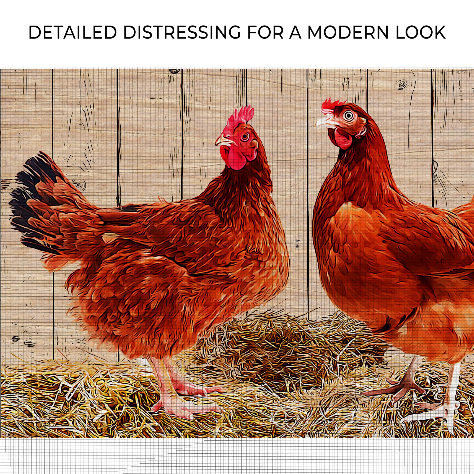 Waiting Hens In Hay Canvas Wall Art Zoom - Image by Tailored Canvases