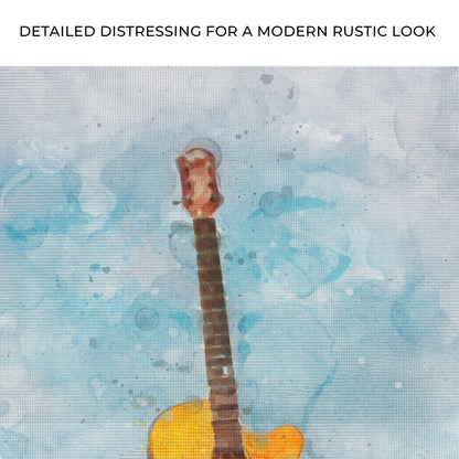 Guitar Watercolor Canvas Wall Art Zoom - Image by Tailored Canvases