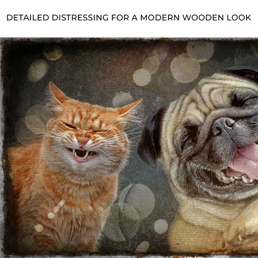 Happy Cat Happy Dog Pet Canvas Wall Art Zoom - Image by Tailored Canvases