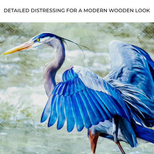 Beach Blue Heron Canvas Wall Art II Zoom - Image by Tailored Canvases