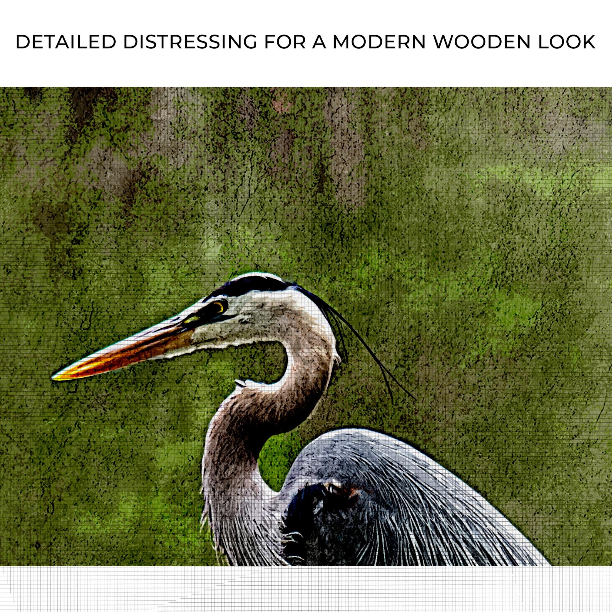 River Heron Portrait Canvas Wall Art II Zoom - Image by Tailored Canvases