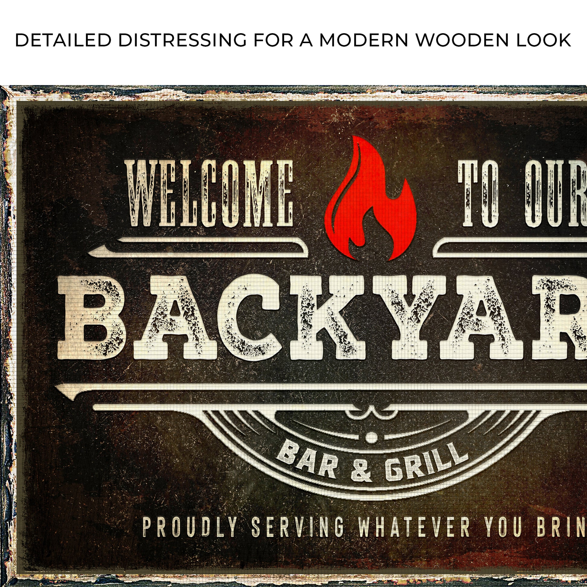 Welcome To Our Backyard Bar & Grill Sign III Zoom - Image by Tailored Canvases