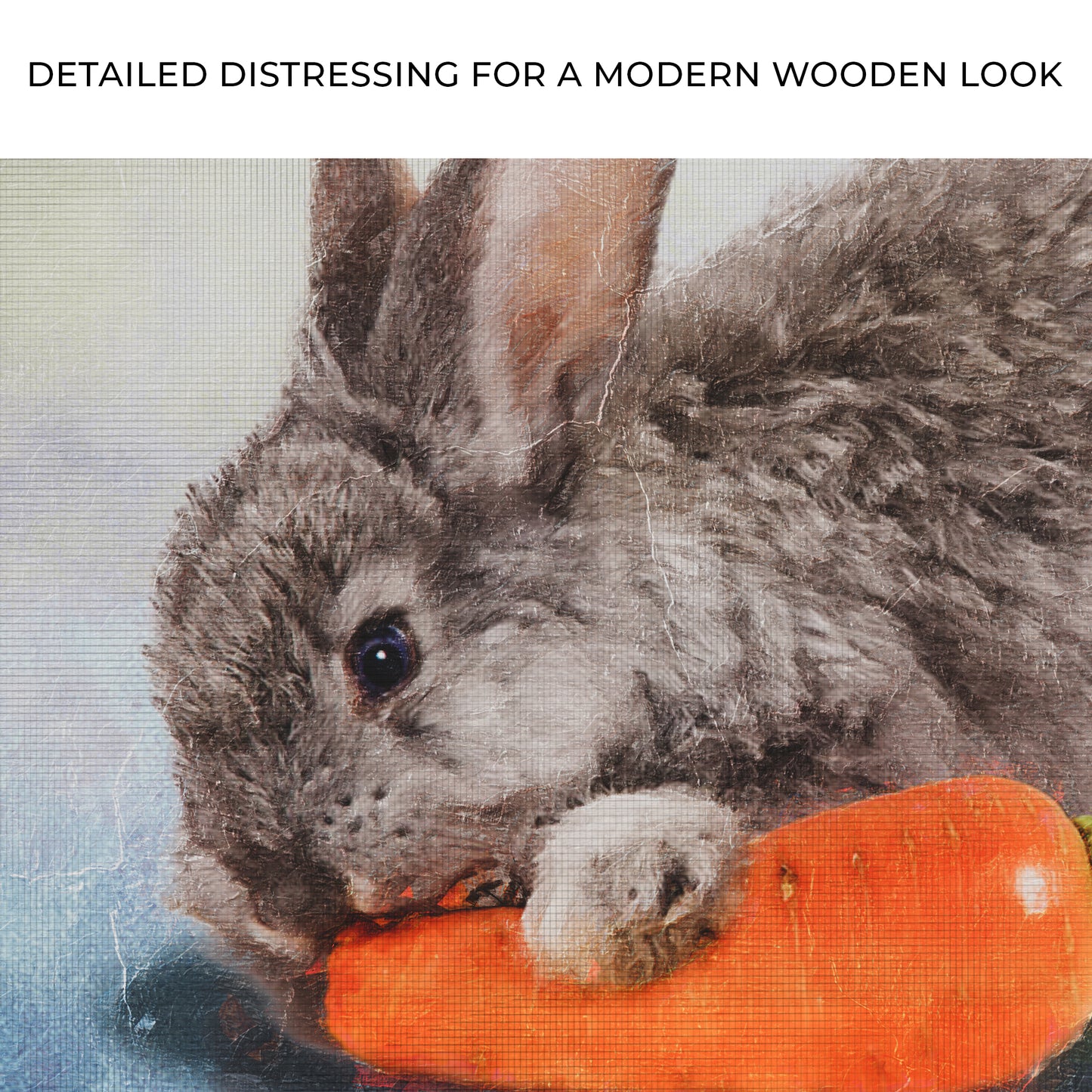 Rabbit With Carrot Oil Paint Canvas Wall Art Zoom - Image by Tailored Canvases