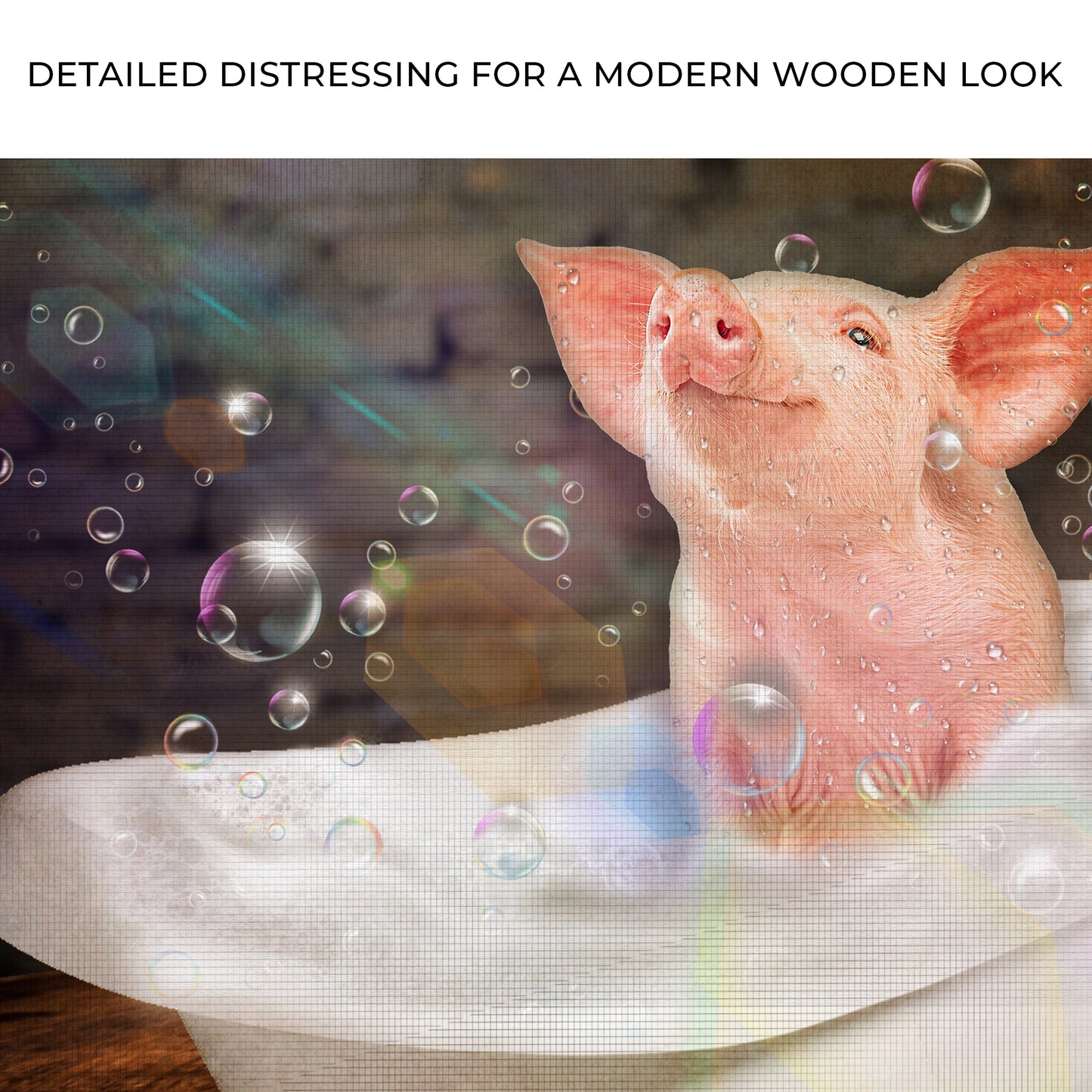 Bubble Bath Pig In Tub Canvas Wall Art Zoom - Image by Tailored Canvases