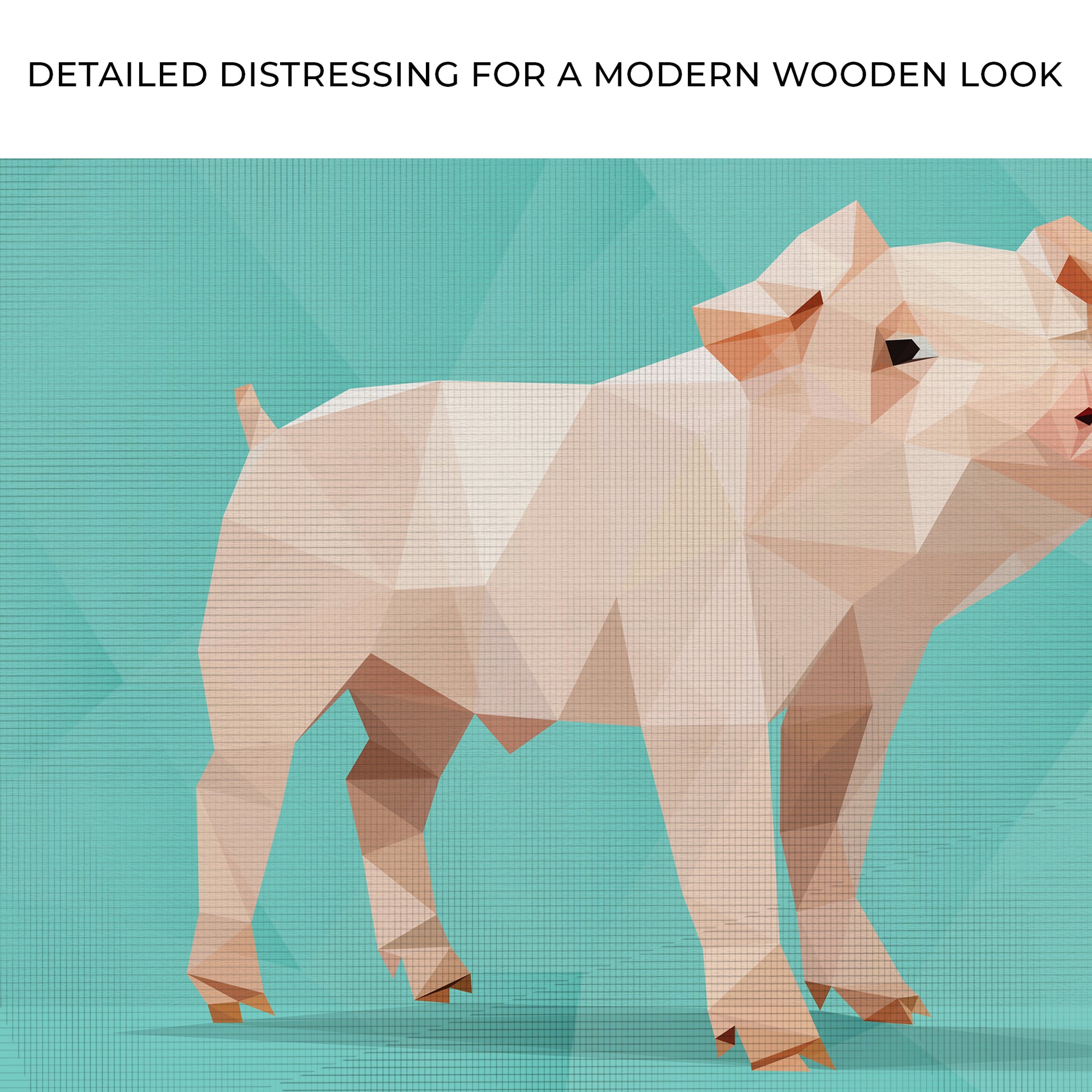 Lovely Geometric Pig Canvas Wall Art Zoom - Image by Tailored Canvases
