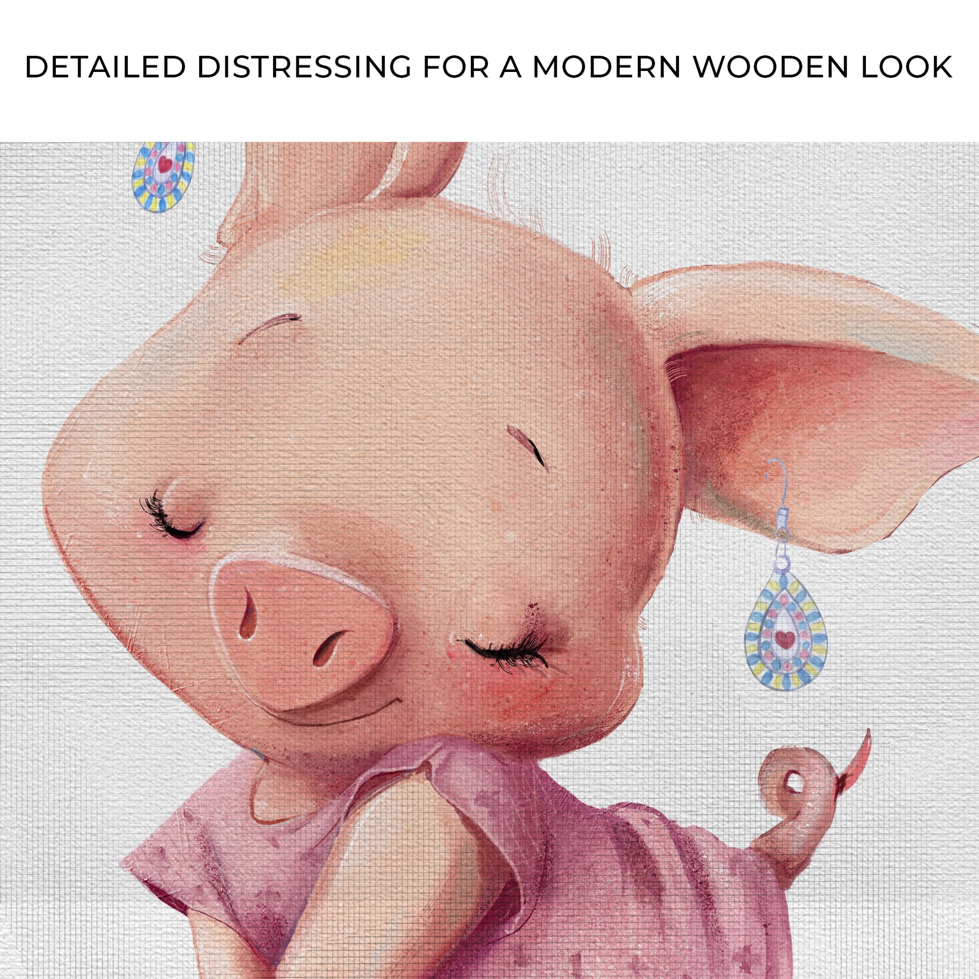 Cute Lady Pig Canvas Wall Art Zoom - Image by Tailored Canvases