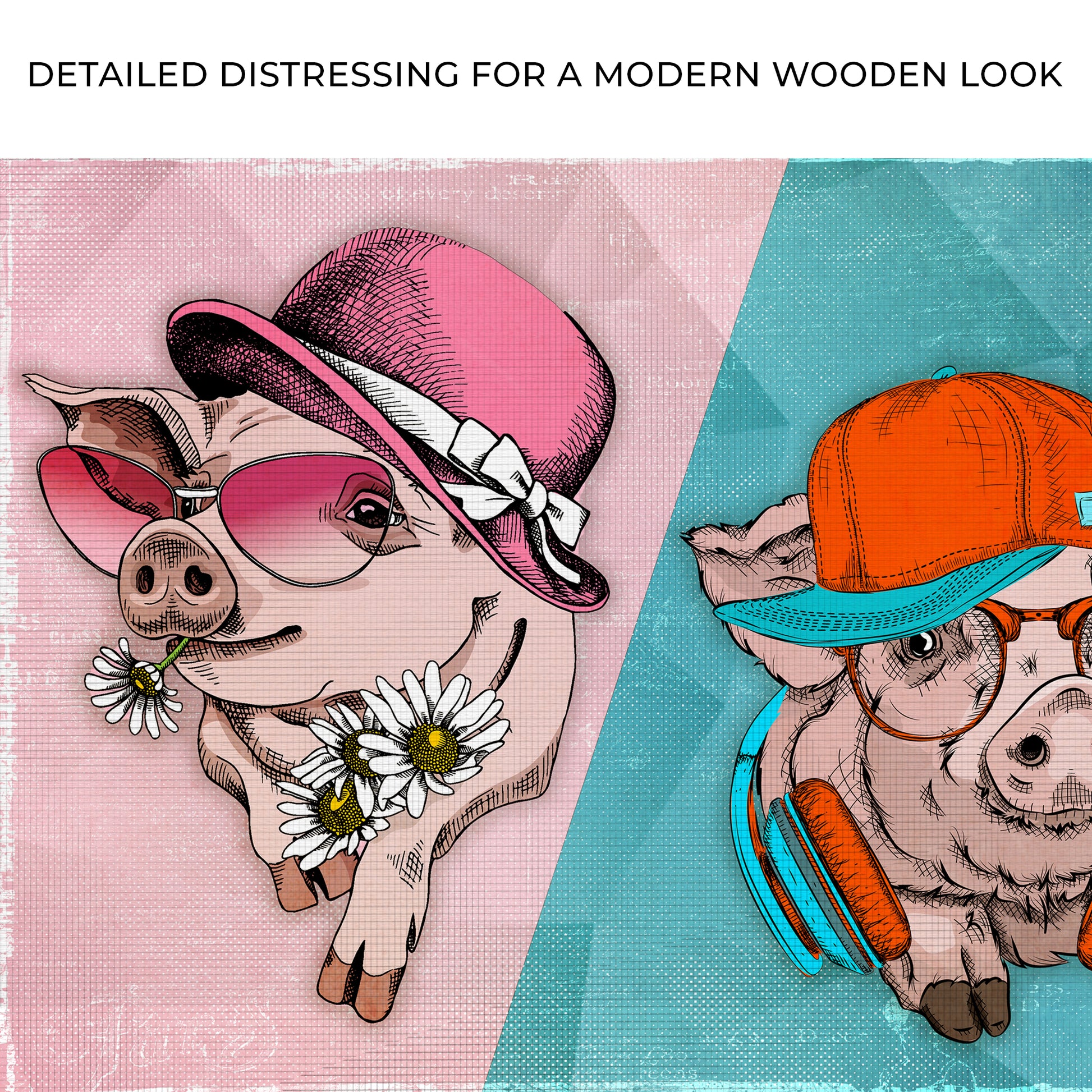 Sexy And Cool Pigs Canvas Wall Art Zoom - Image by Tailored Canvases