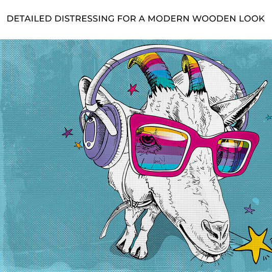 Rainbow Cool Goat Canvas Wall Art Zoom - Image by Tailored Canvases