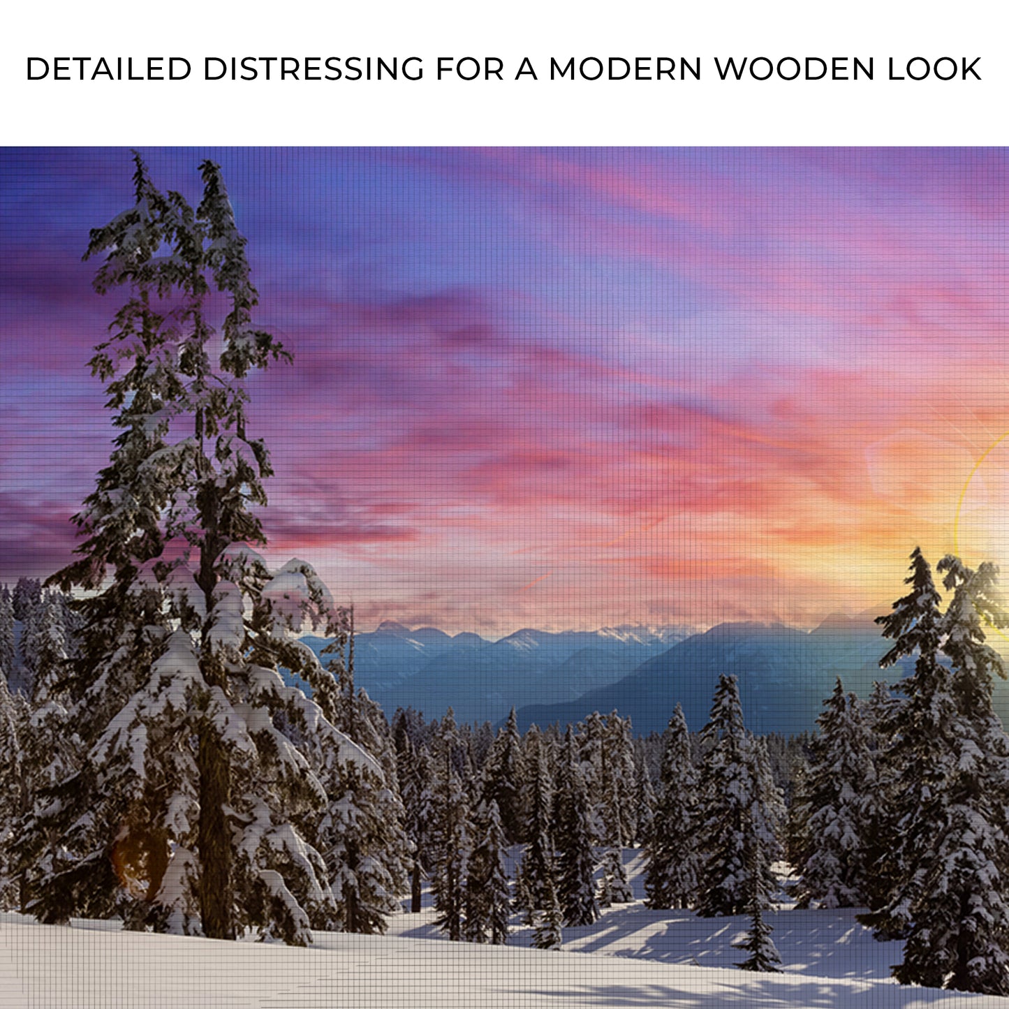 Sunrise On Snow Covered Forest Canvas Wall Art Zoom - Image by Tailored Canvases