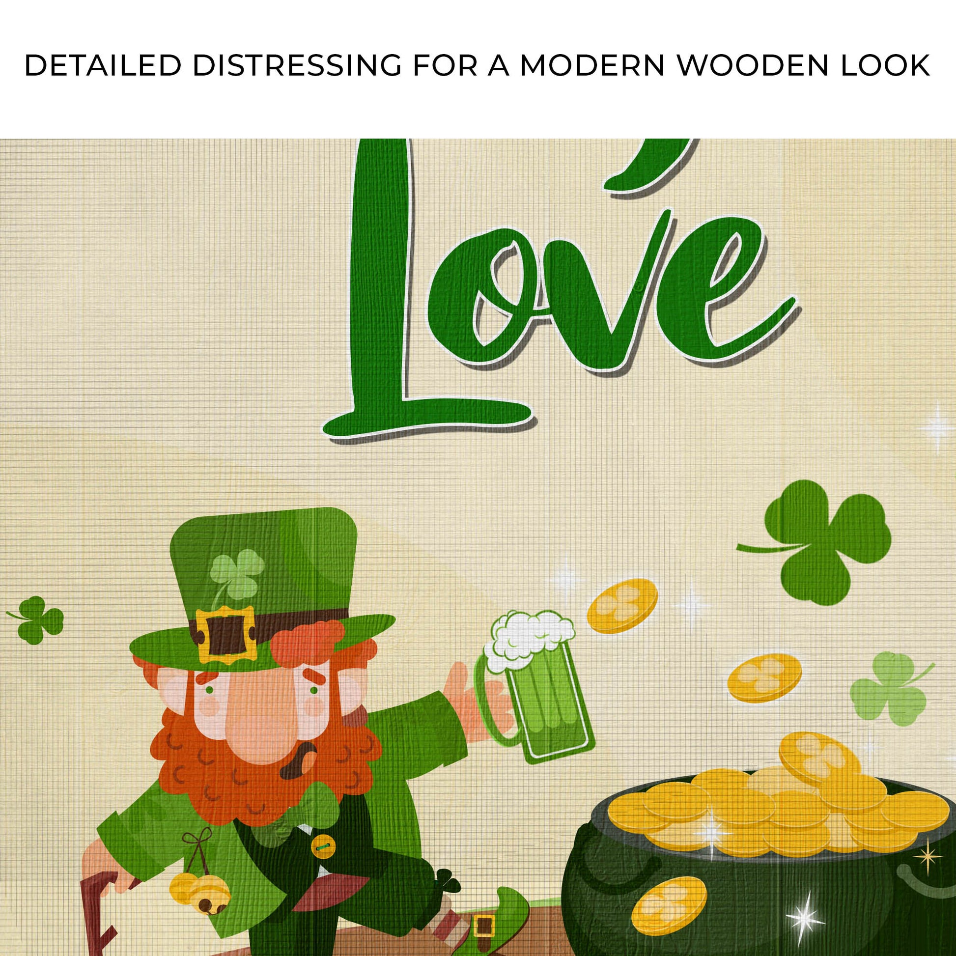 St. Patrick's Day Lucky In Love Sign Zoom - Image by Tailored Canvases