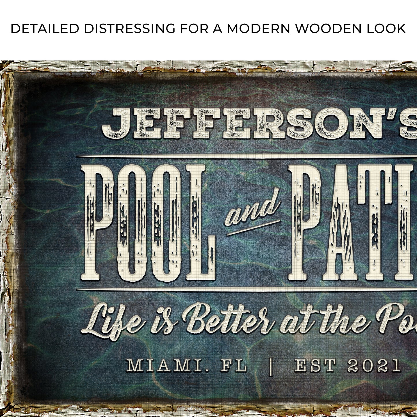 Pool And Patio Sign | Customizable Zoom - Image by Tailored Canvases