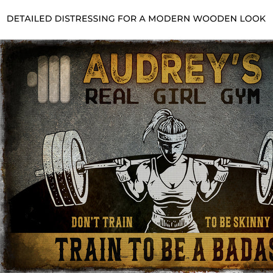 Real Girl Gym Sign Zoom - Image by Tailored Canvases