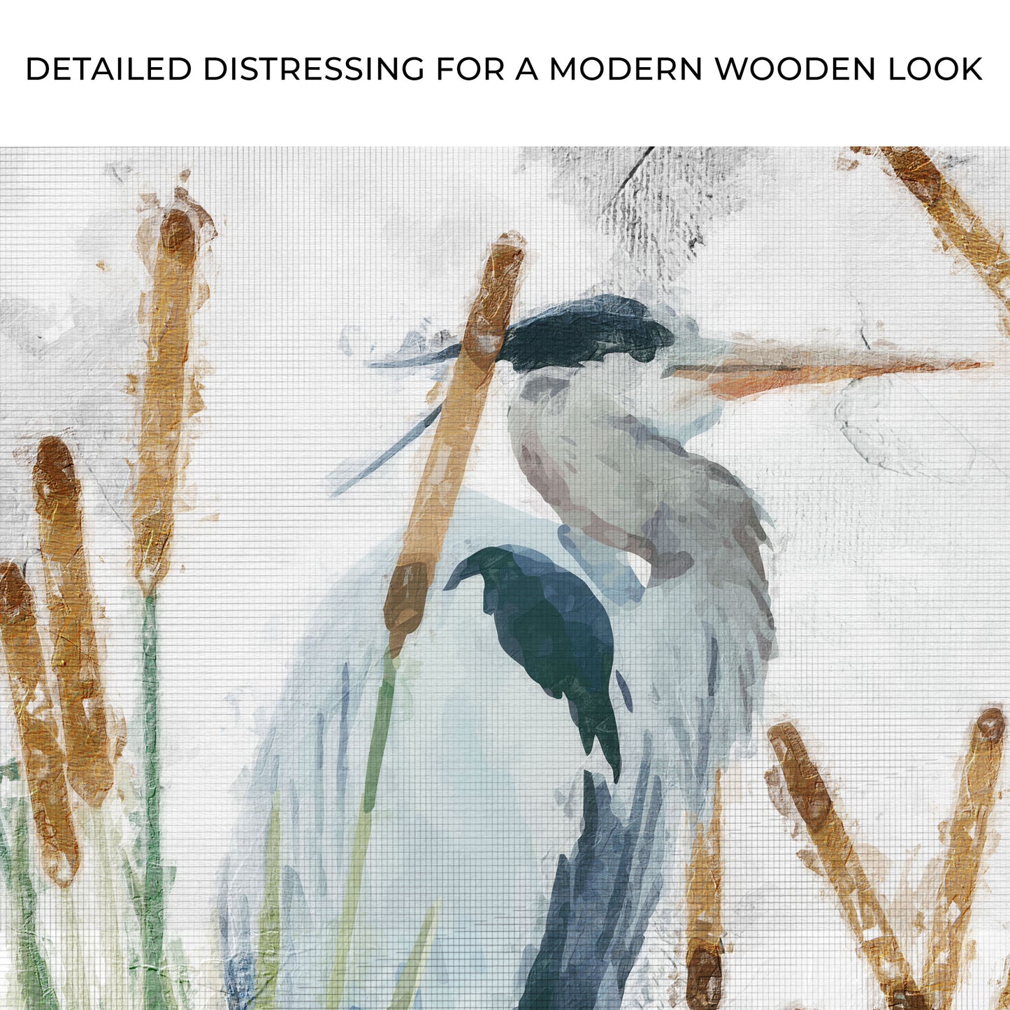 Heron In The Reeds Canvas Wall Art II Zoom - Image by Tailored Canvases