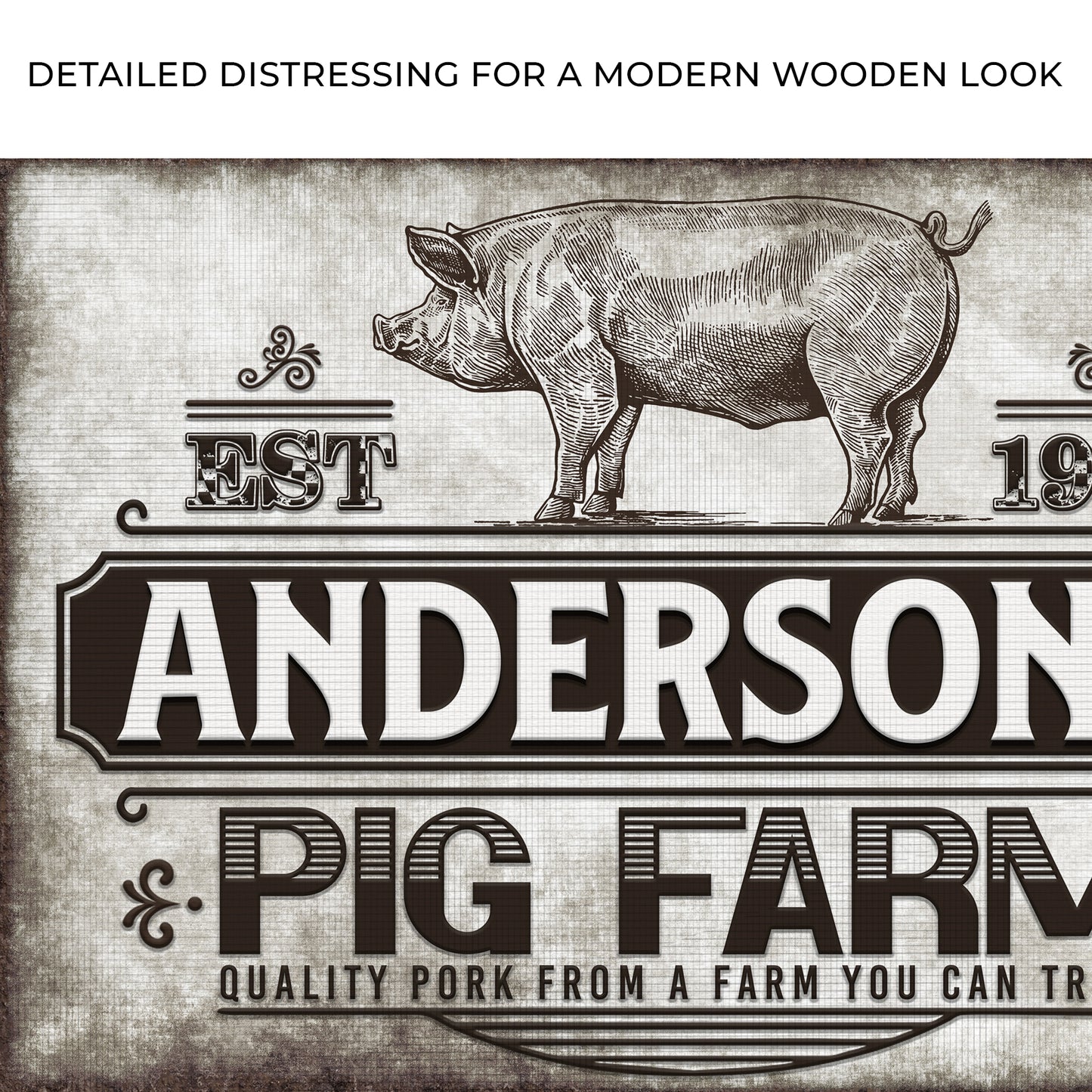 Pig Farm Sign VI Zoom - Image by Tailored Canvases